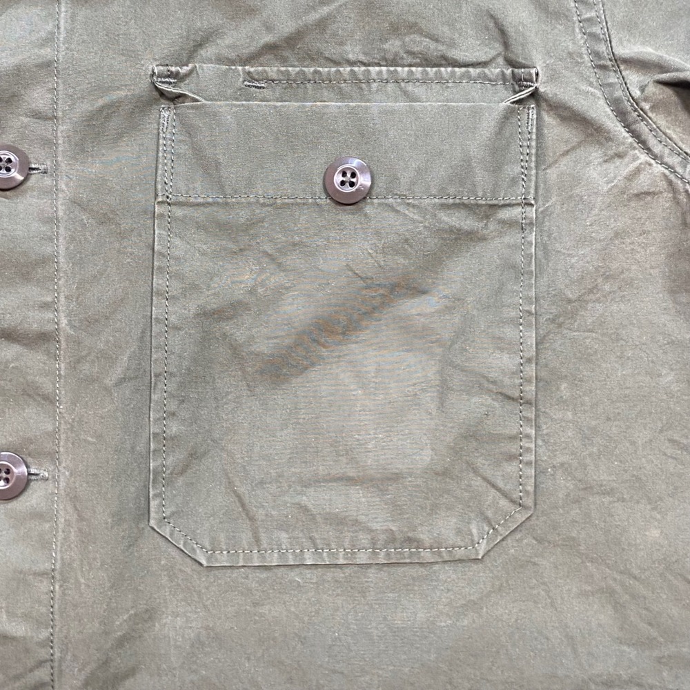 Wallace Barnes Utility Shirt Sz L Mens Green Military Workwear Chore Overshirt - Picture 2 of 9